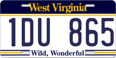 WV license plate 1DU865