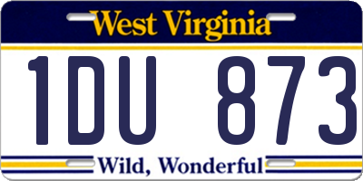 WV license plate 1DU873