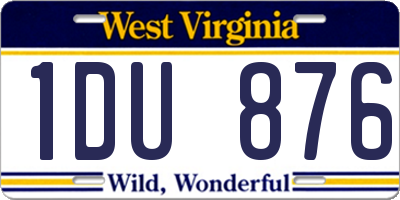 WV license plate 1DU876