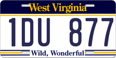 WV license plate 1DU877