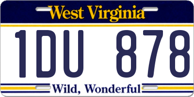 WV license plate 1DU878