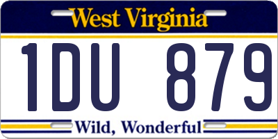 WV license plate 1DU879