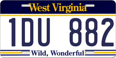 WV license plate 1DU882