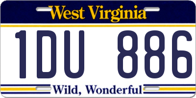 WV license plate 1DU886