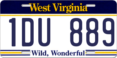 WV license plate 1DU889