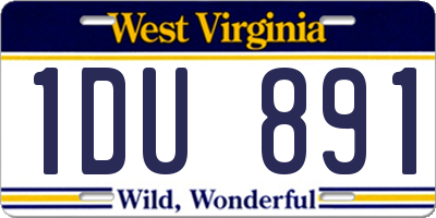 WV license plate 1DU891