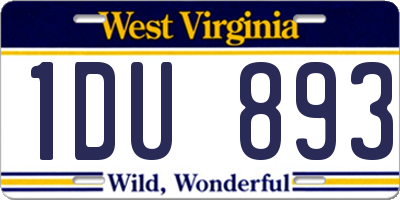 WV license plate 1DU893
