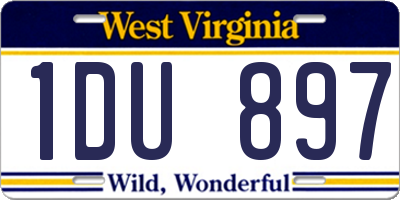 WV license plate 1DU897