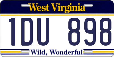 WV license plate 1DU898