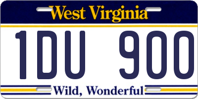 WV license plate 1DU900