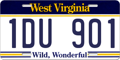 WV license plate 1DU901