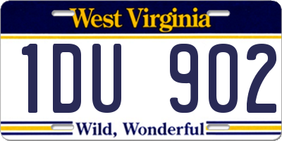 WV license plate 1DU902