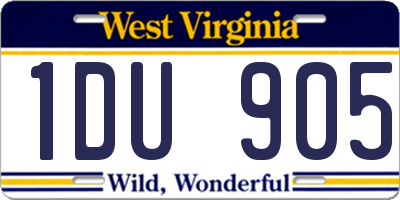 WV license plate 1DU905