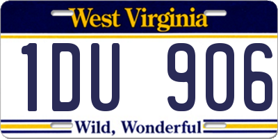 WV license plate 1DU906