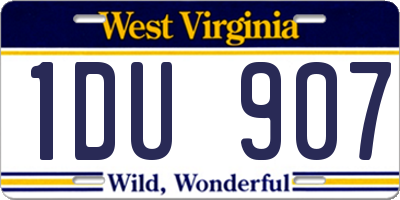 WV license plate 1DU907