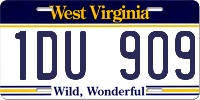 WV license plate 1DU909