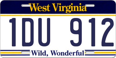 WV license plate 1DU912