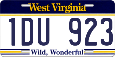 WV license plate 1DU923