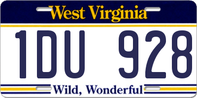 WV license plate 1DU928