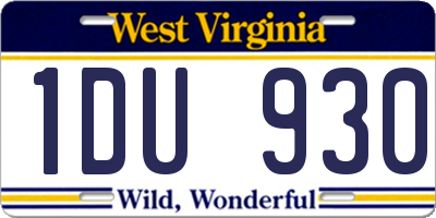 WV license plate 1DU930