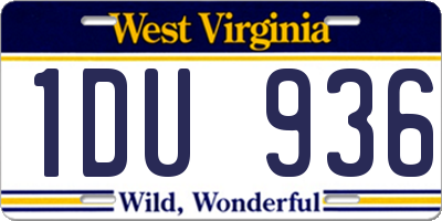 WV license plate 1DU936
