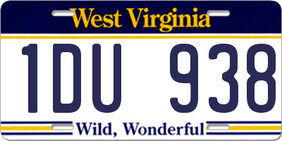 WV license plate 1DU938