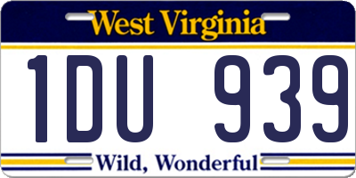WV license plate 1DU939