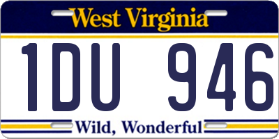 WV license plate 1DU946