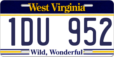 WV license plate 1DU952