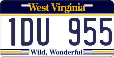 WV license plate 1DU955