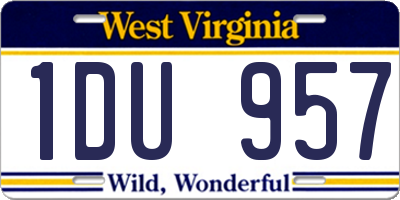WV license plate 1DU957