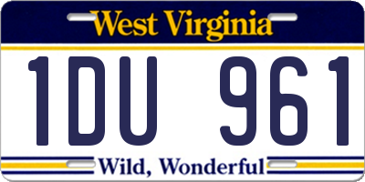 WV license plate 1DU961