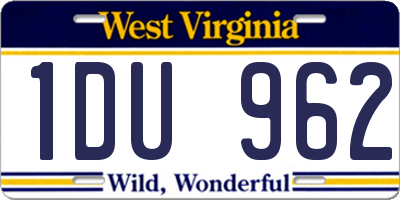 WV license plate 1DU962