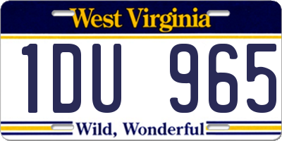 WV license plate 1DU965