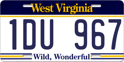 WV license plate 1DU967