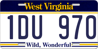 WV license plate 1DU970