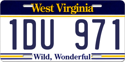 WV license plate 1DU971