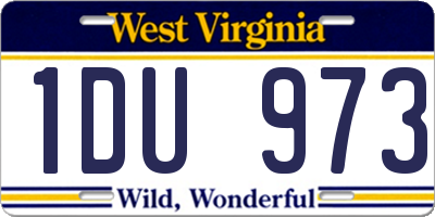 WV license plate 1DU973