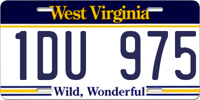 WV license plate 1DU975