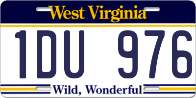 WV license plate 1DU976