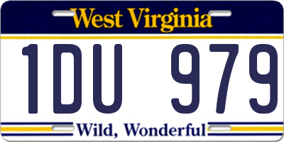 WV license plate 1DU979