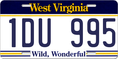 WV license plate 1DU995