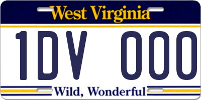 WV license plate 1DV000