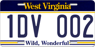WV license plate 1DV002