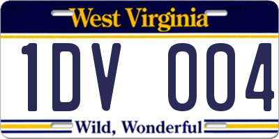 WV license plate 1DV004