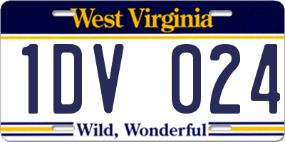 WV license plate 1DV024