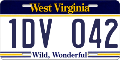 WV license plate 1DV042