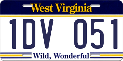 WV license plate 1DV051