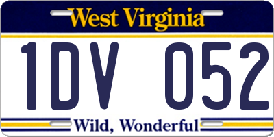WV license plate 1DV052