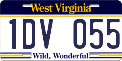 WV license plate 1DV055